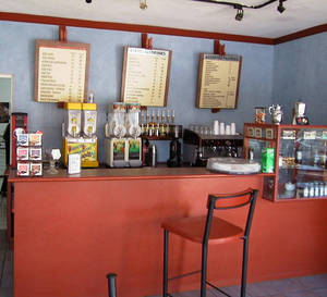 The counter area of the coffeeshop
