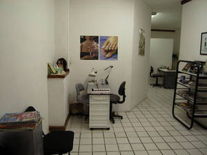The nail station, where we paint and polish