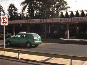 The entrance to Mazatlán International Airport. One of the few airports where the plane waits for you.