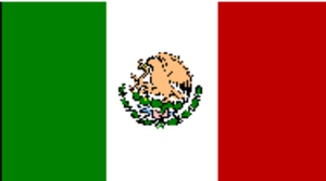 The flag of Mexico, to remember the colors think of a watermelon, green on the outside, followed by white and red. 